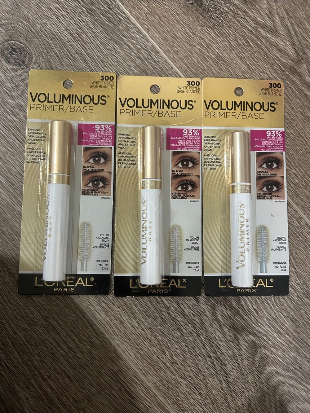 3X L'Oreal Voluminous Primer/Base #300 white